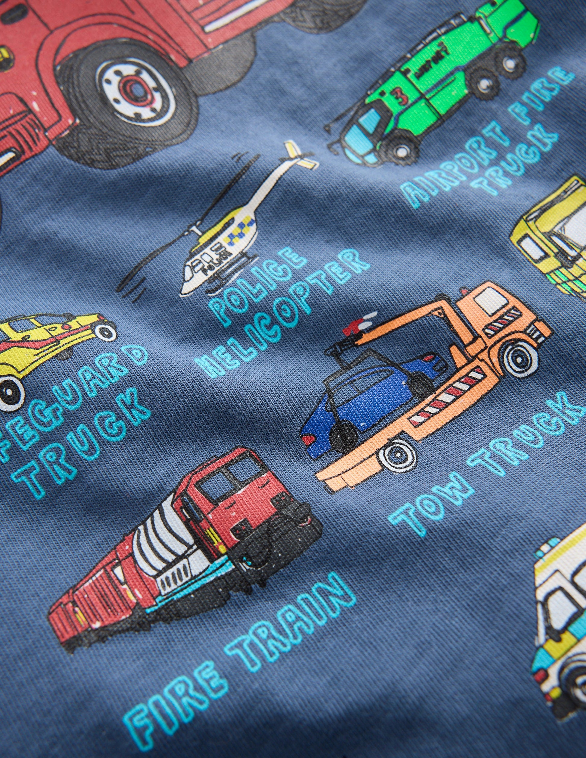 Front & Back Printed T-shirt-Vintage Indigo Truck-3