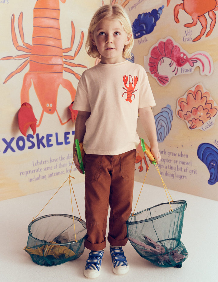 Front & Back Printed T-shirt-Oatmeal Crustaceans