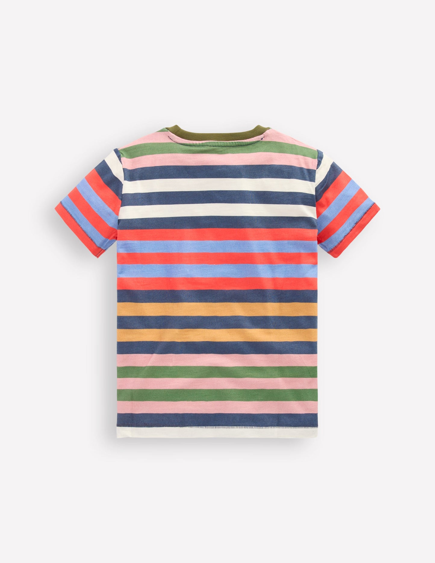 Everyday Short Sleeve T-Shirt-Navy, Red and Blue Multistripe