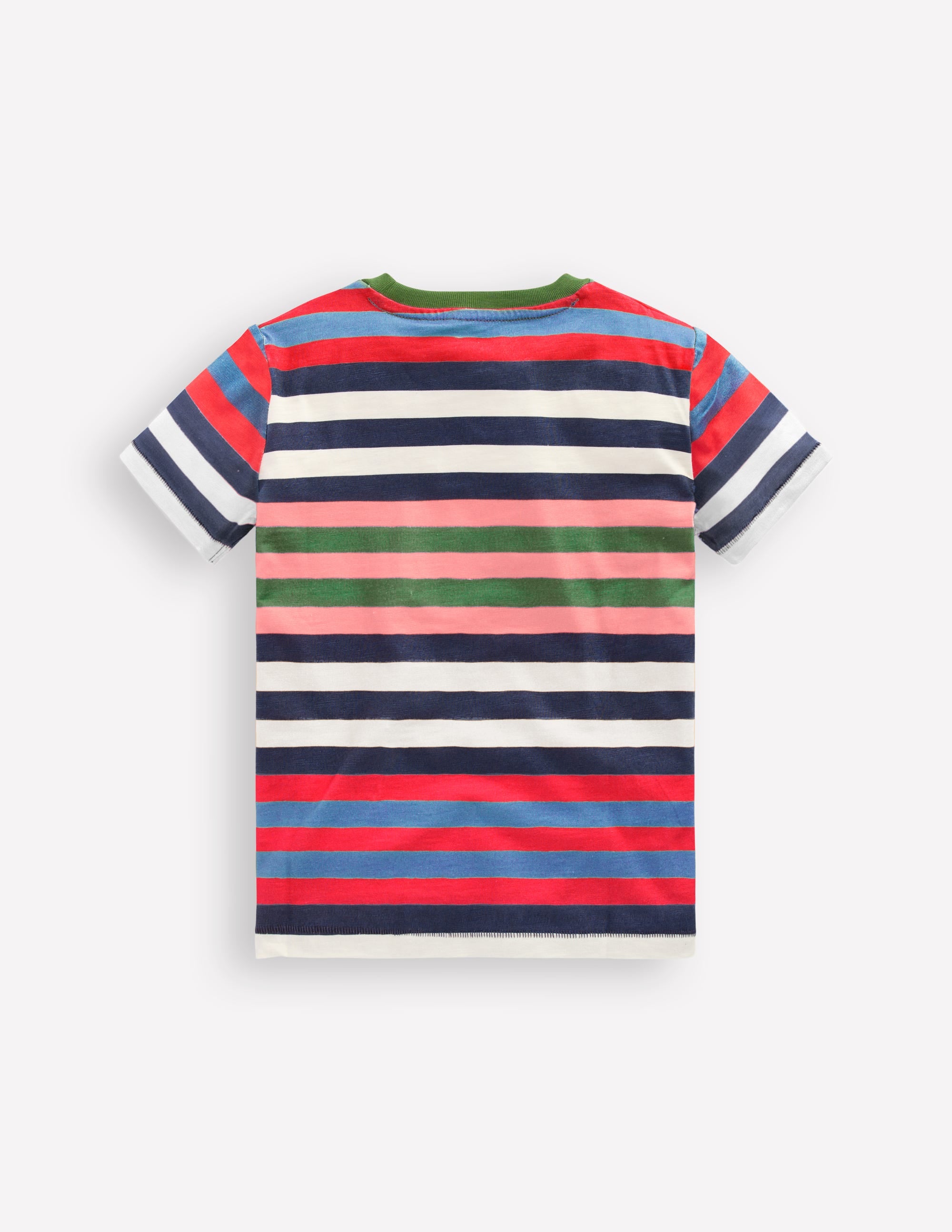 Everyday Short Sleeve T-Shirt-Navy, Red and Blue Multistripe - Image 2