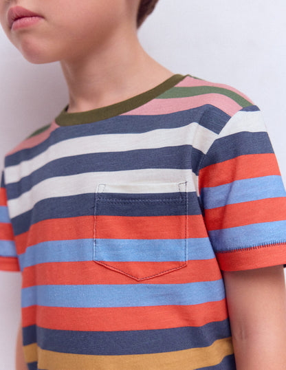 Everyday Short Sleeve T-Shirt-Navy, Red and Blue Multistripe-2