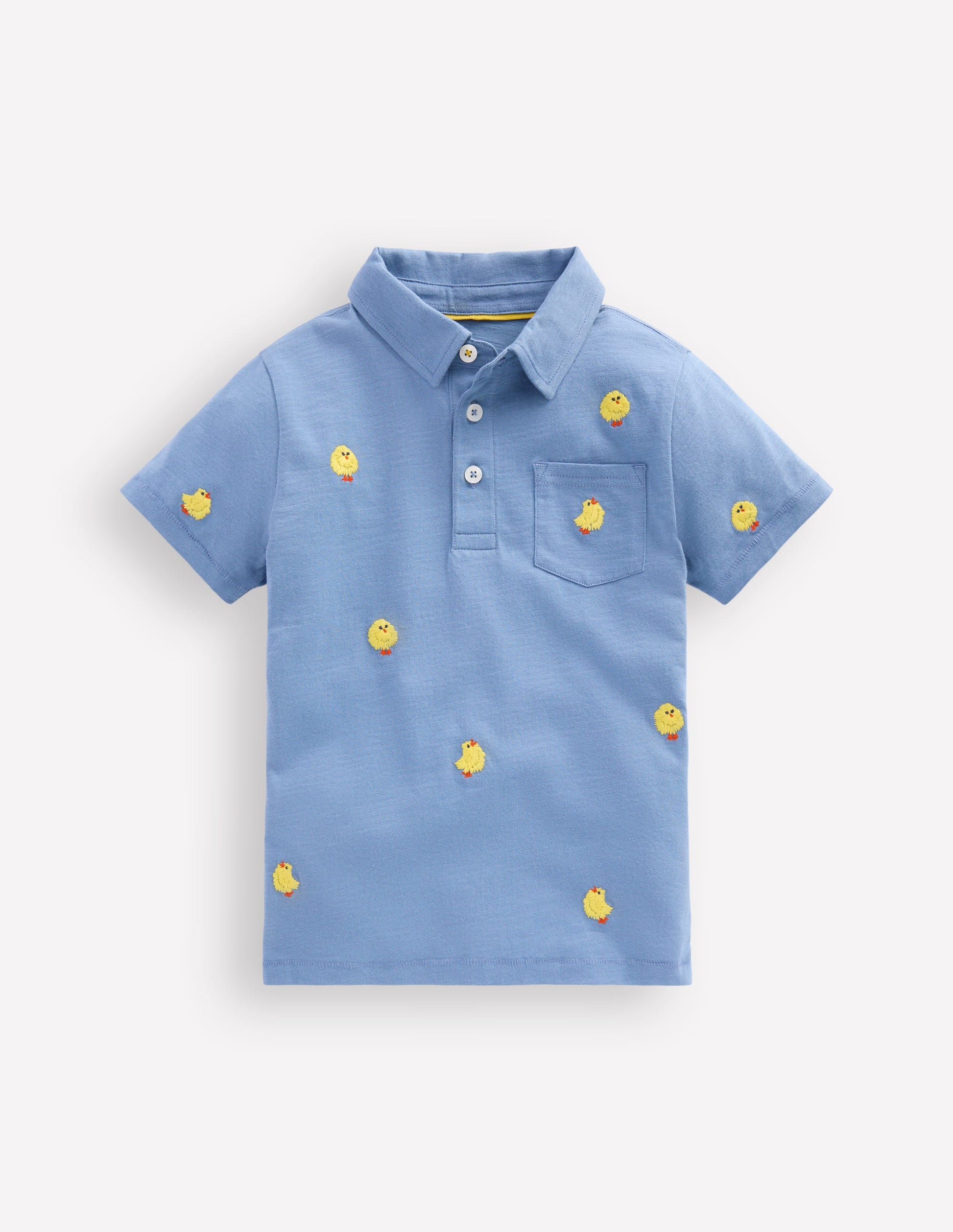 Embroidered Slub Polo Shirt-Chicks-1