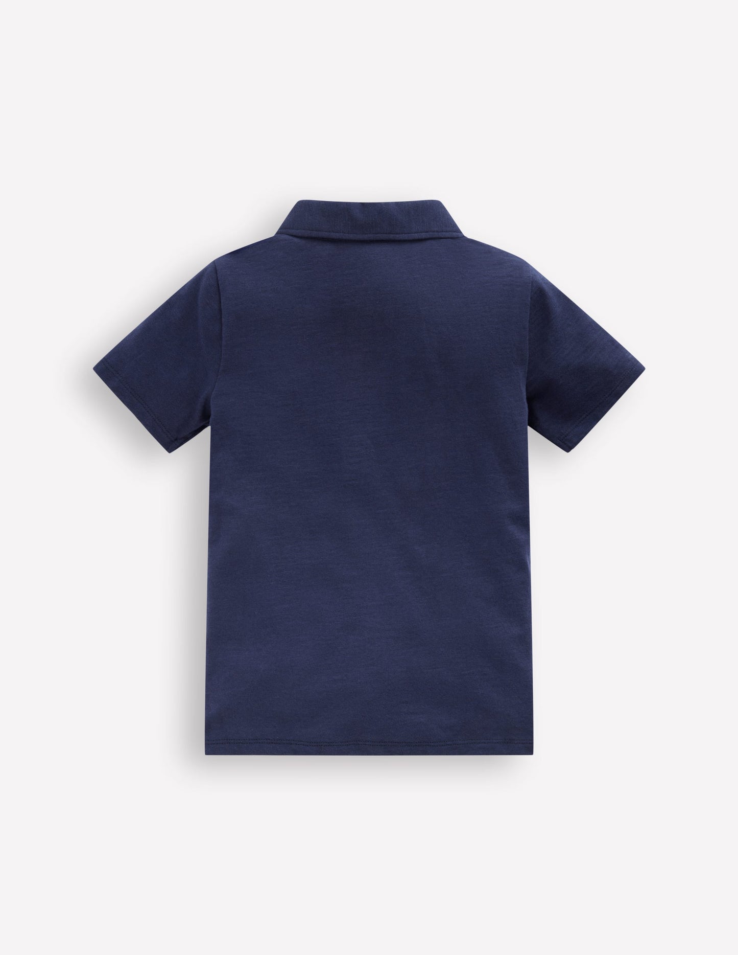 Slub Polo Shirt-Blue Marl