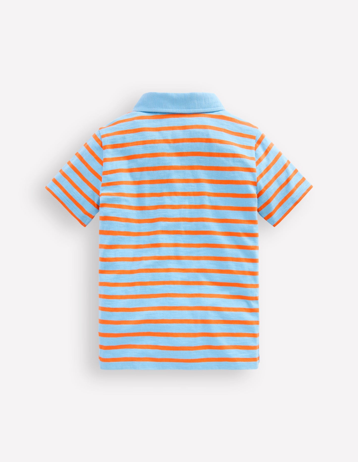 Slub Polo Shirt-Glacier Blue/ Firecracker Red