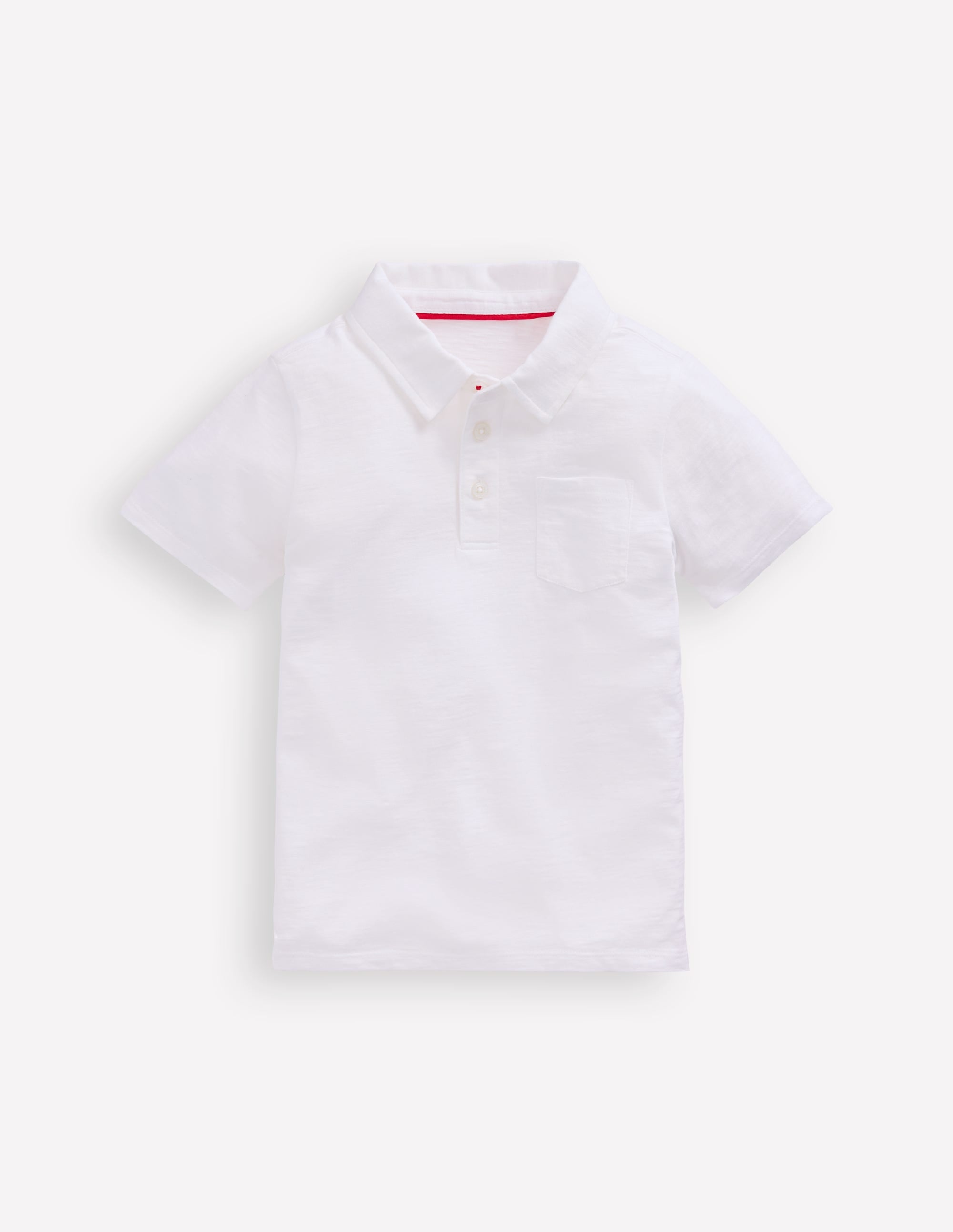 Slub Polo Shirt-White - Image 1
