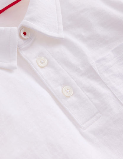 Slub Polo Shirt-White-3