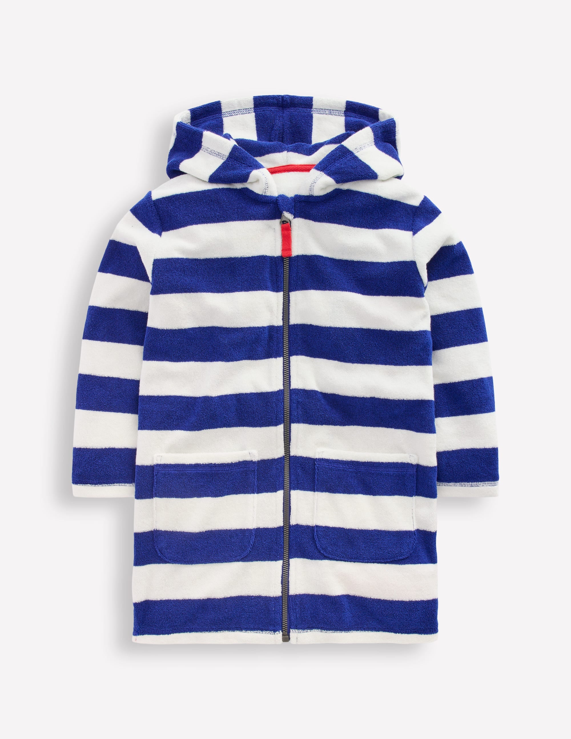 Towelling Zip-Up Throw-On-Sapphire Blue Stripe - Image 1