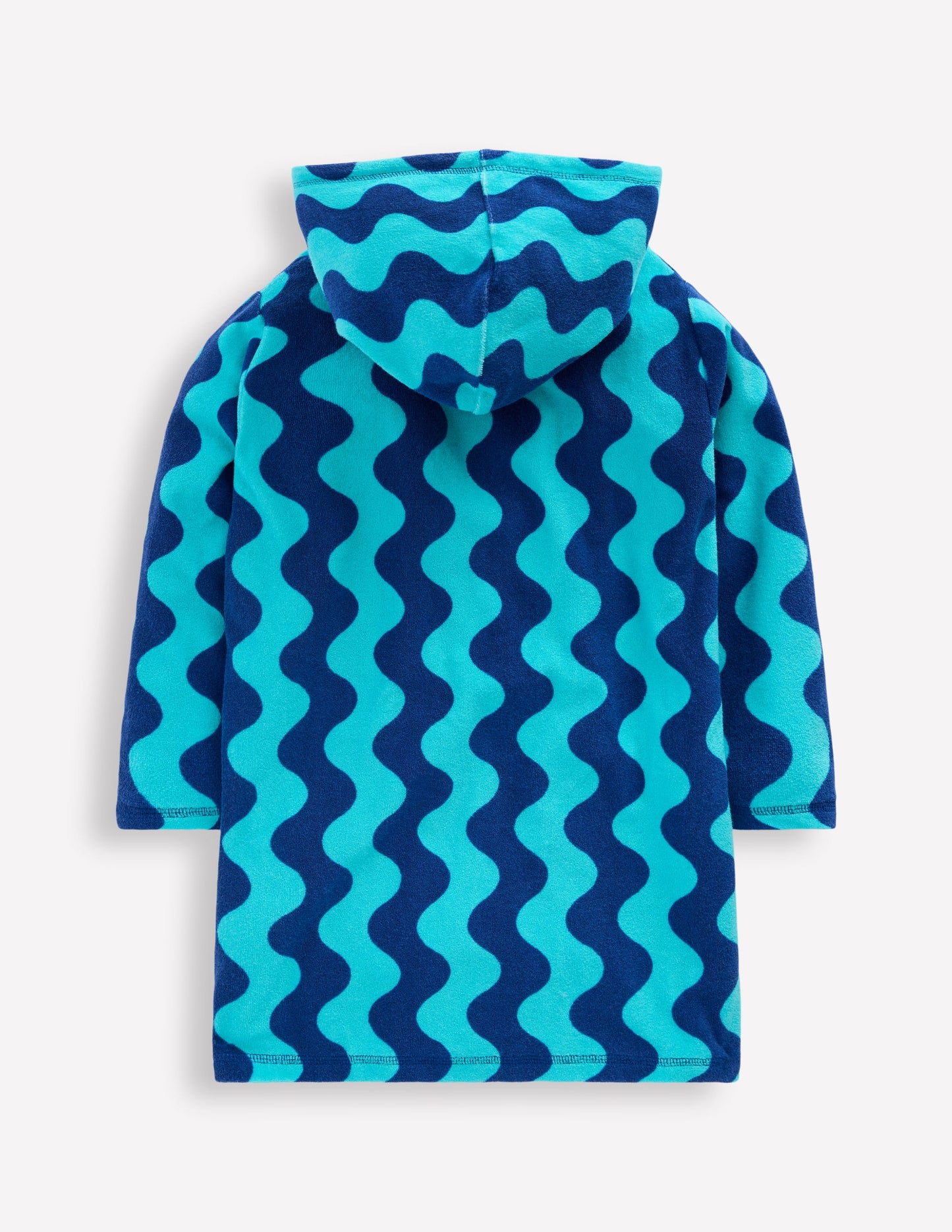 Towelling Zip-Up Throw-On-Blue Waves