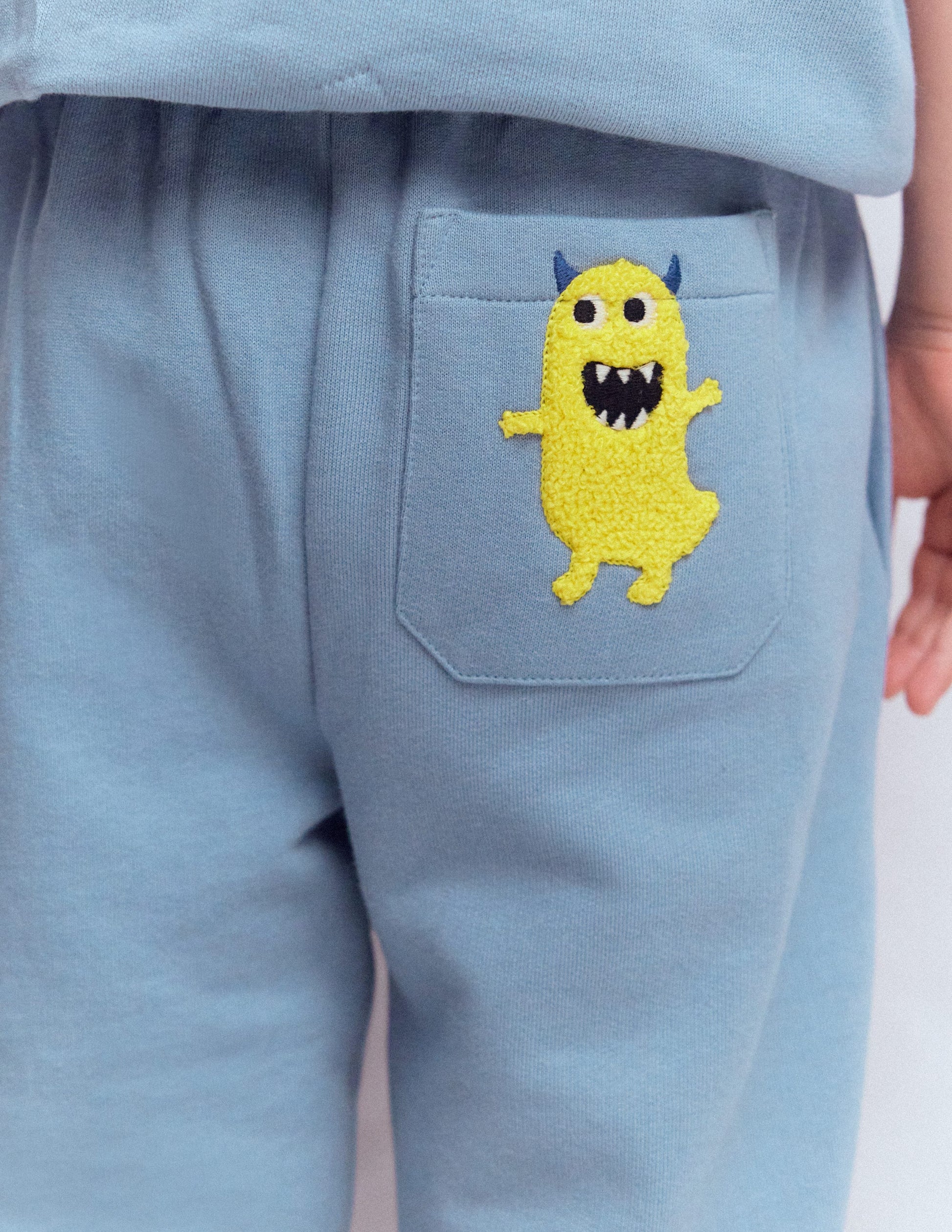 Fun Joggers-French Blue Monster Applique-2