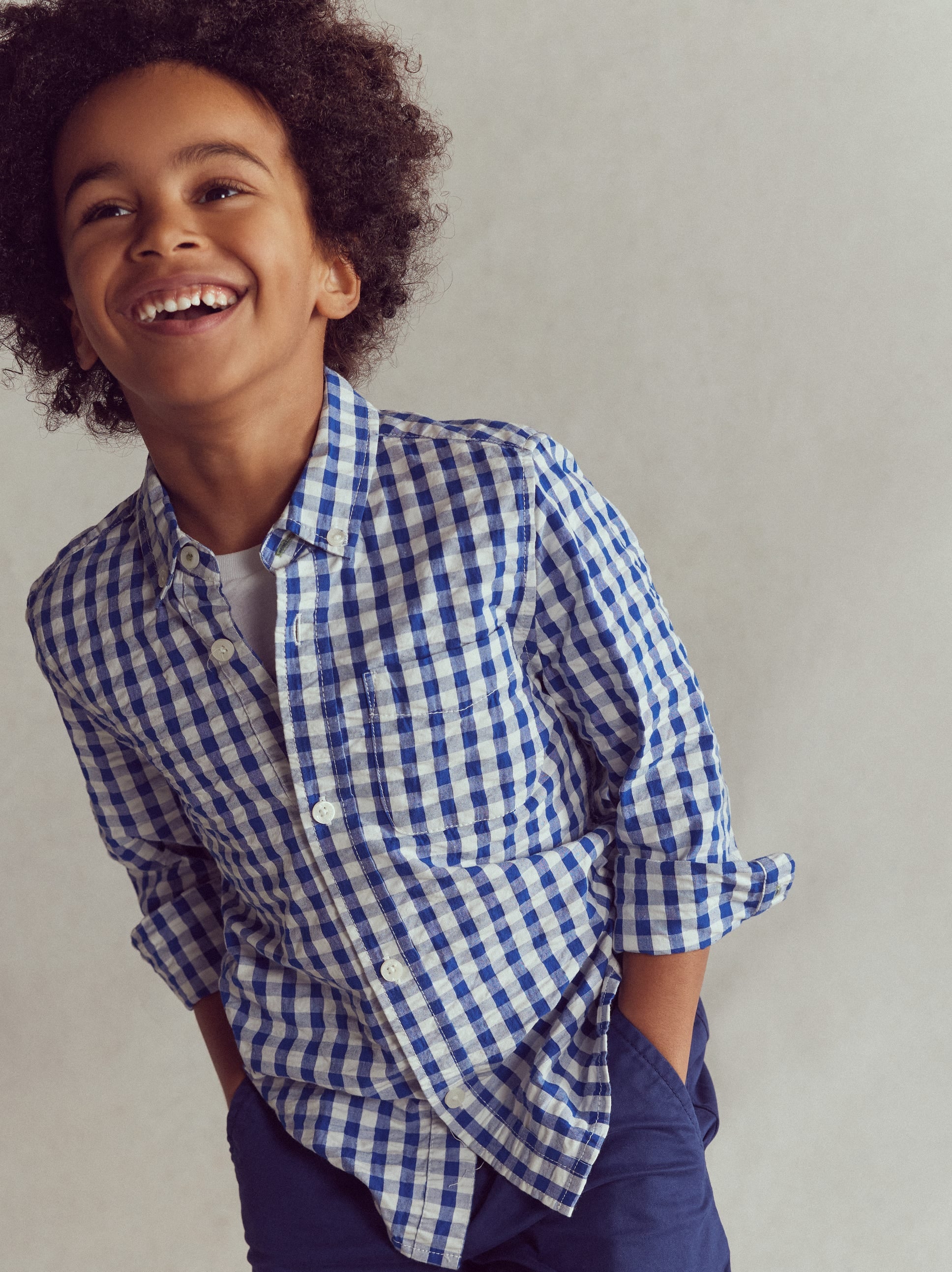 Cotton Shirt-Blue Gingham-1