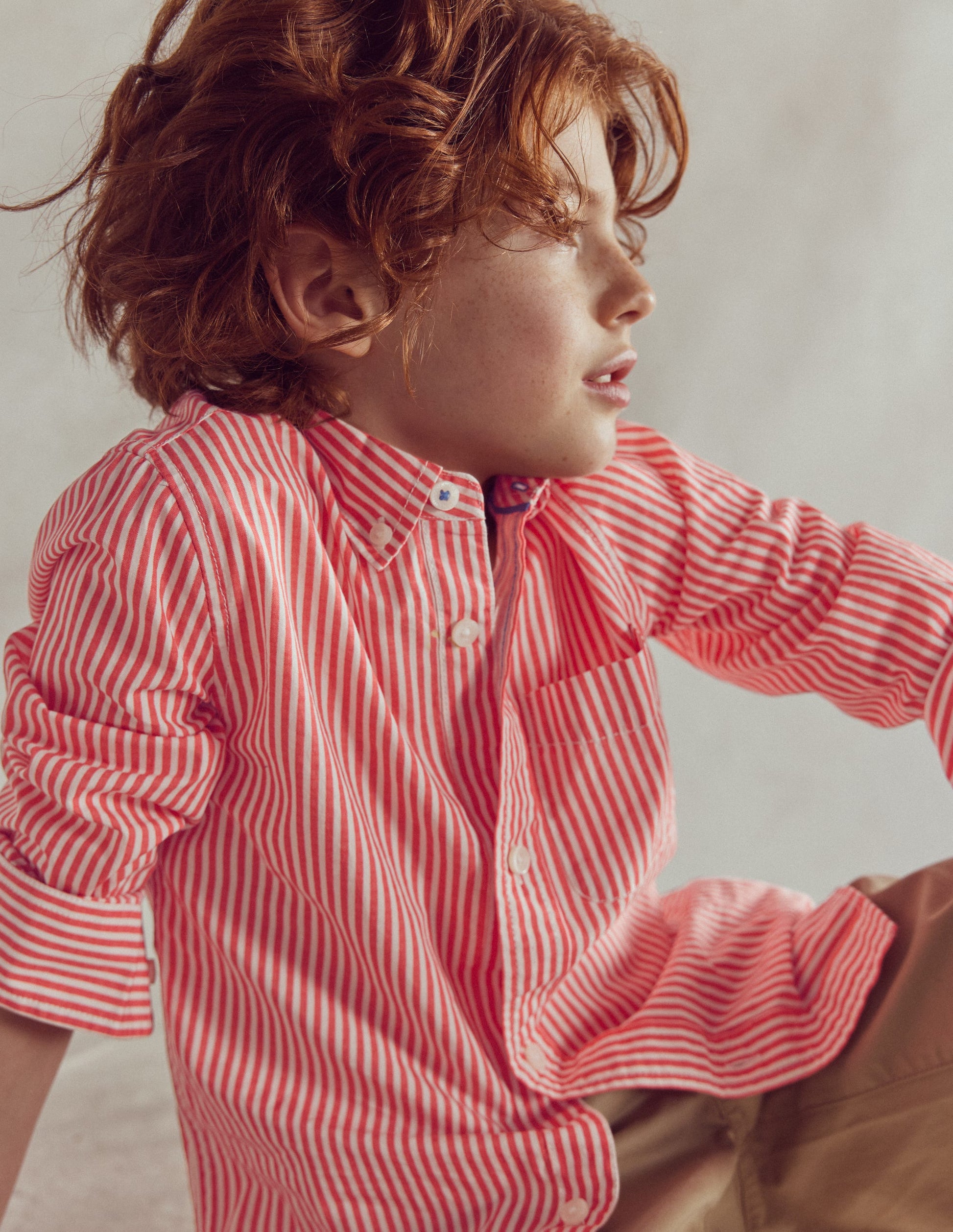 Cotton Shirt-Red Ticking-1