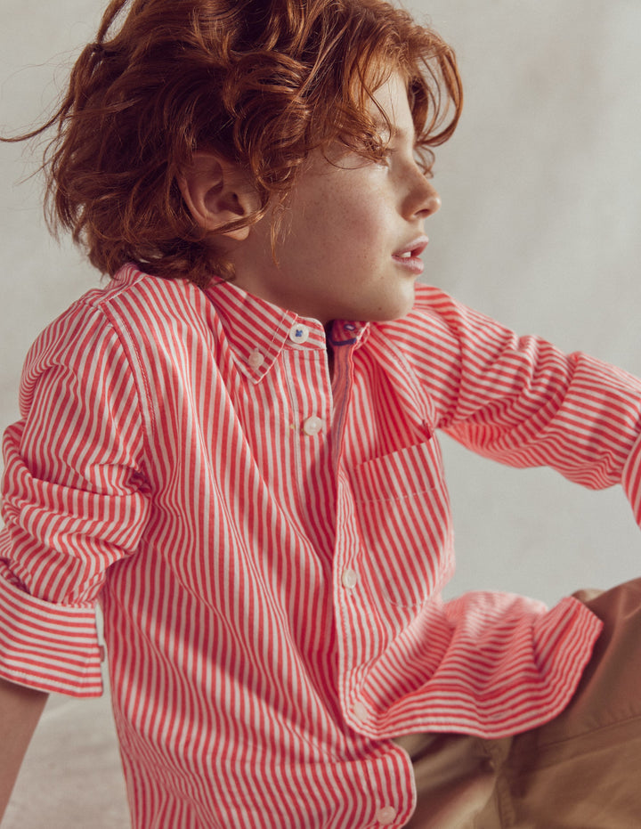 Cotton Shirt-Red Ticking