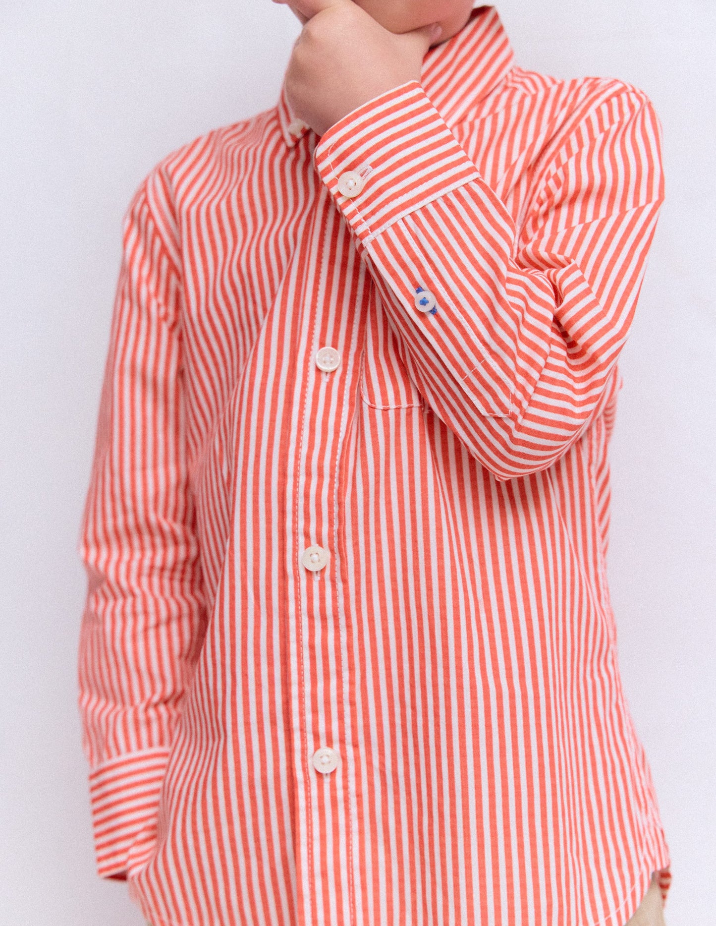 Cotton Shirt-Red Ticking