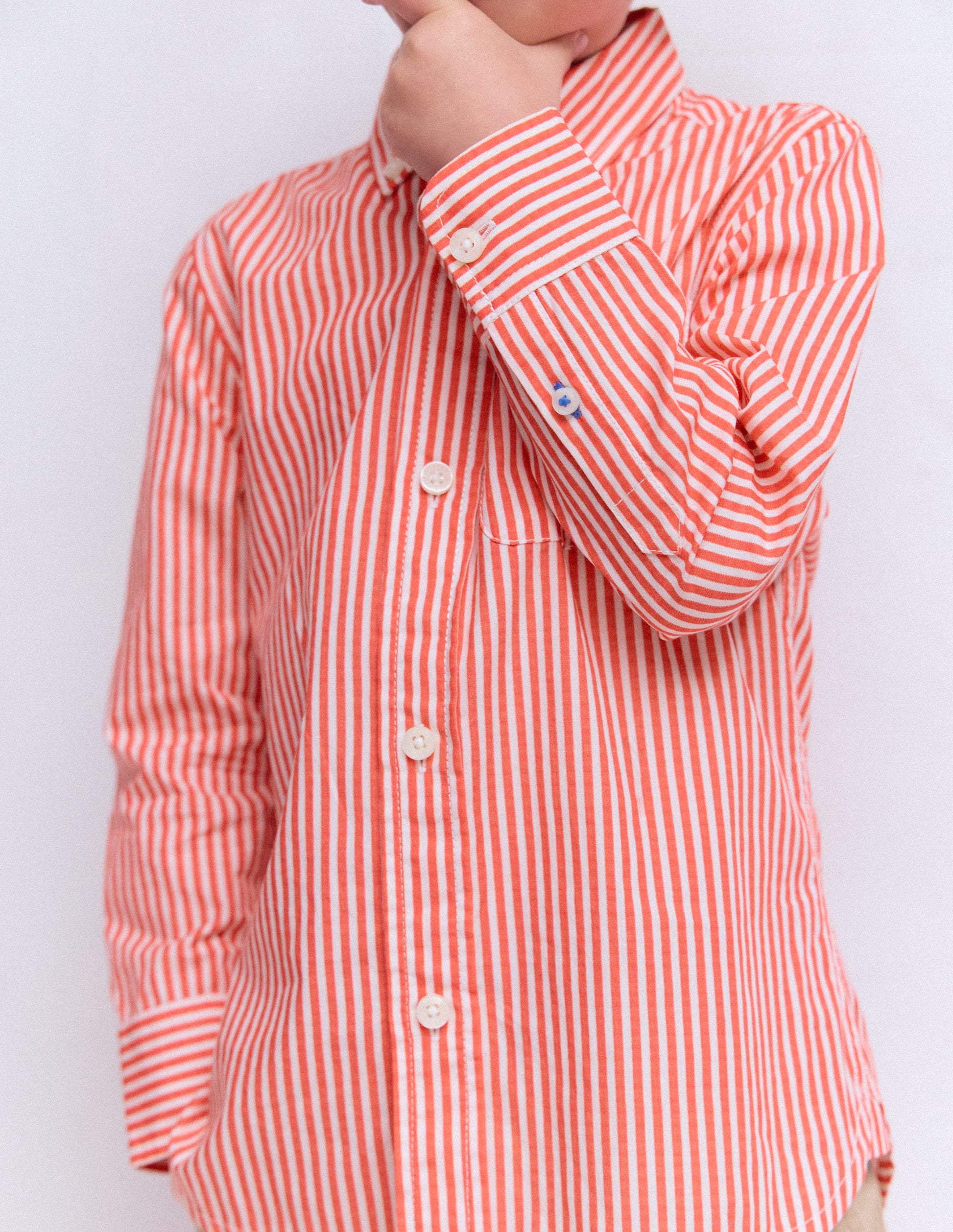 Cotton Shirt-Red Ticking-2