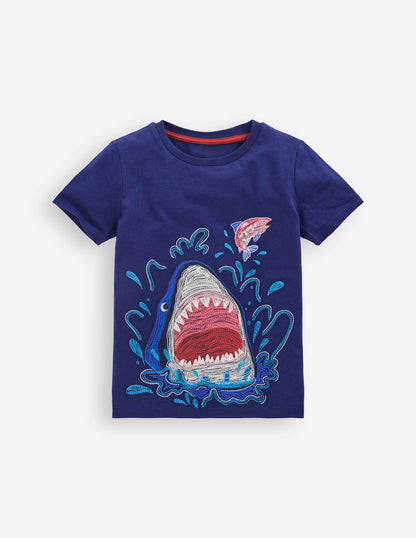 Glow Superstitch T-Shirt-MEDIEVAL BLUE-1