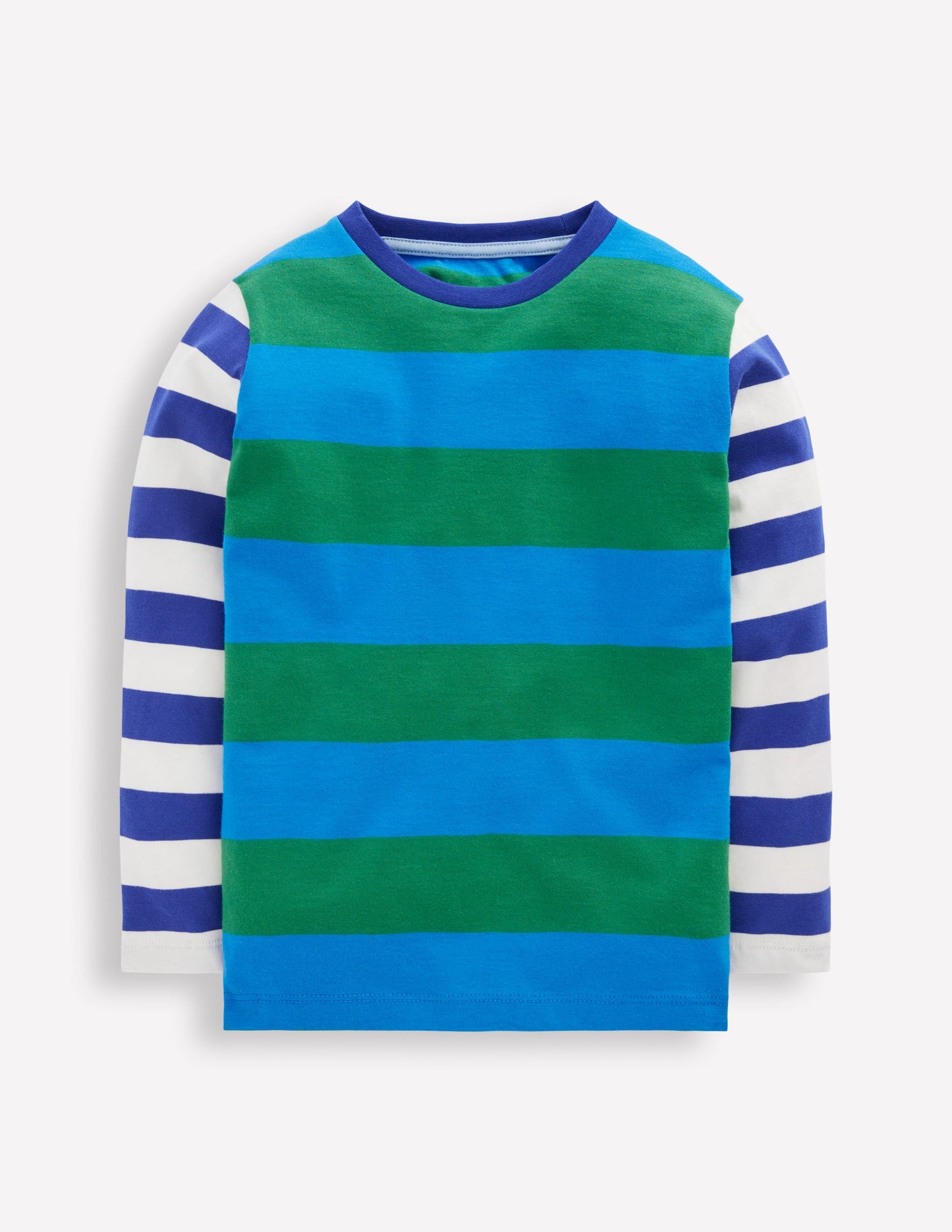 Long Sleeve Hotchpotch T-shirt-Blue/Green/Orange