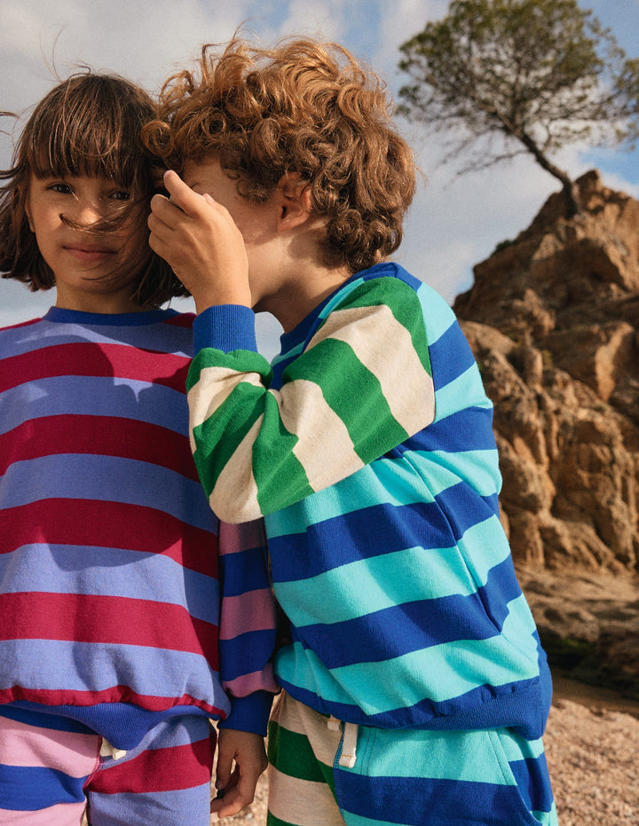 Everyday Printed Sweatshirt-Hotch Stripe