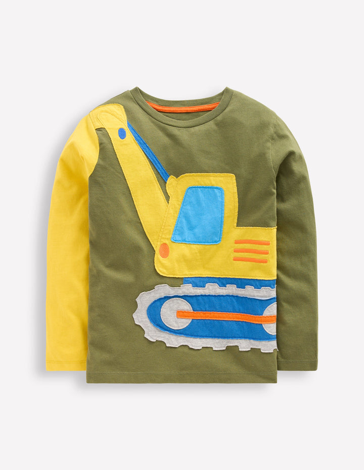 Fun Appliqué T-shirt-Lucky Green Digger