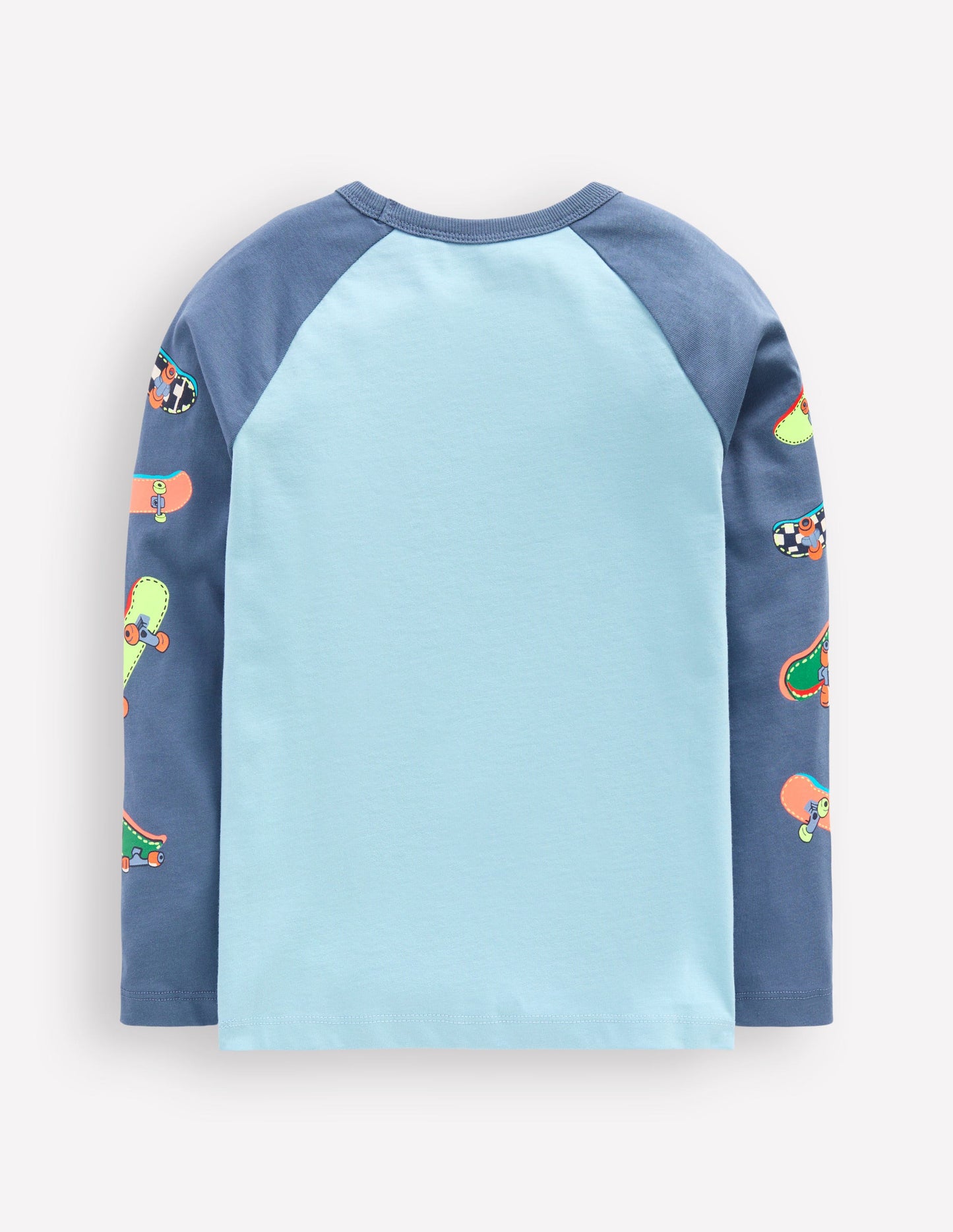 Printed Sleeve Raglan T-shirt-Blue Weekend Skateboards