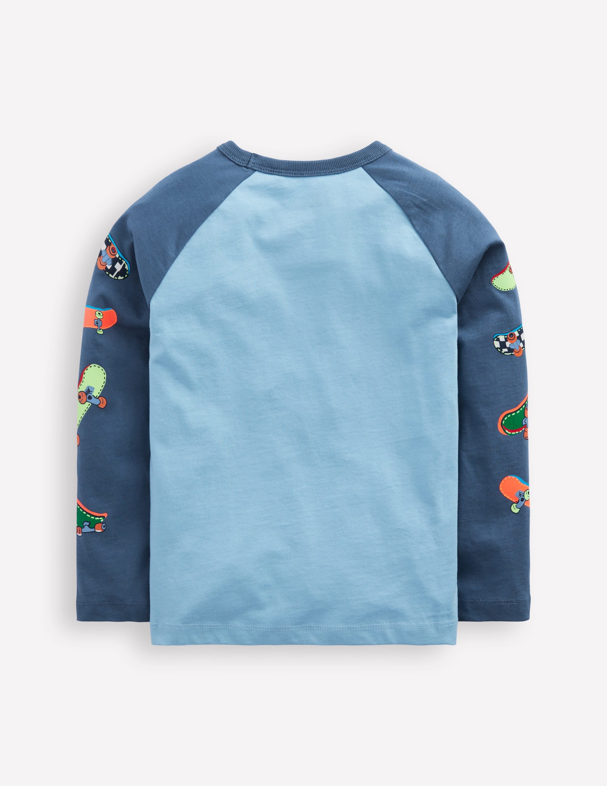 Printed Sleeve Raglan T-shirt-Blue Weekend Skateboards - Image 4