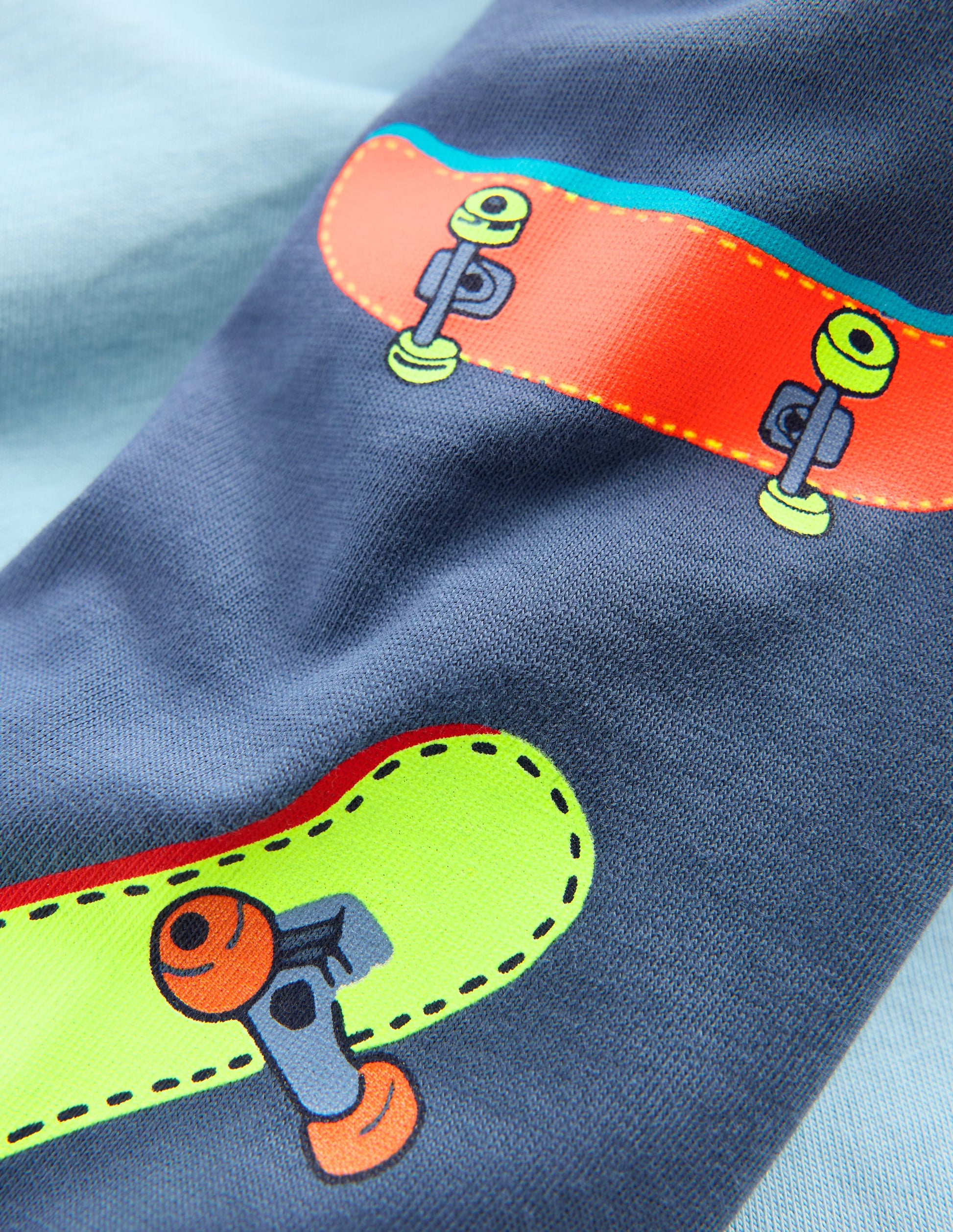 Printed Sleeve Raglan T-shirt-Blue Weekend Skateboards-5