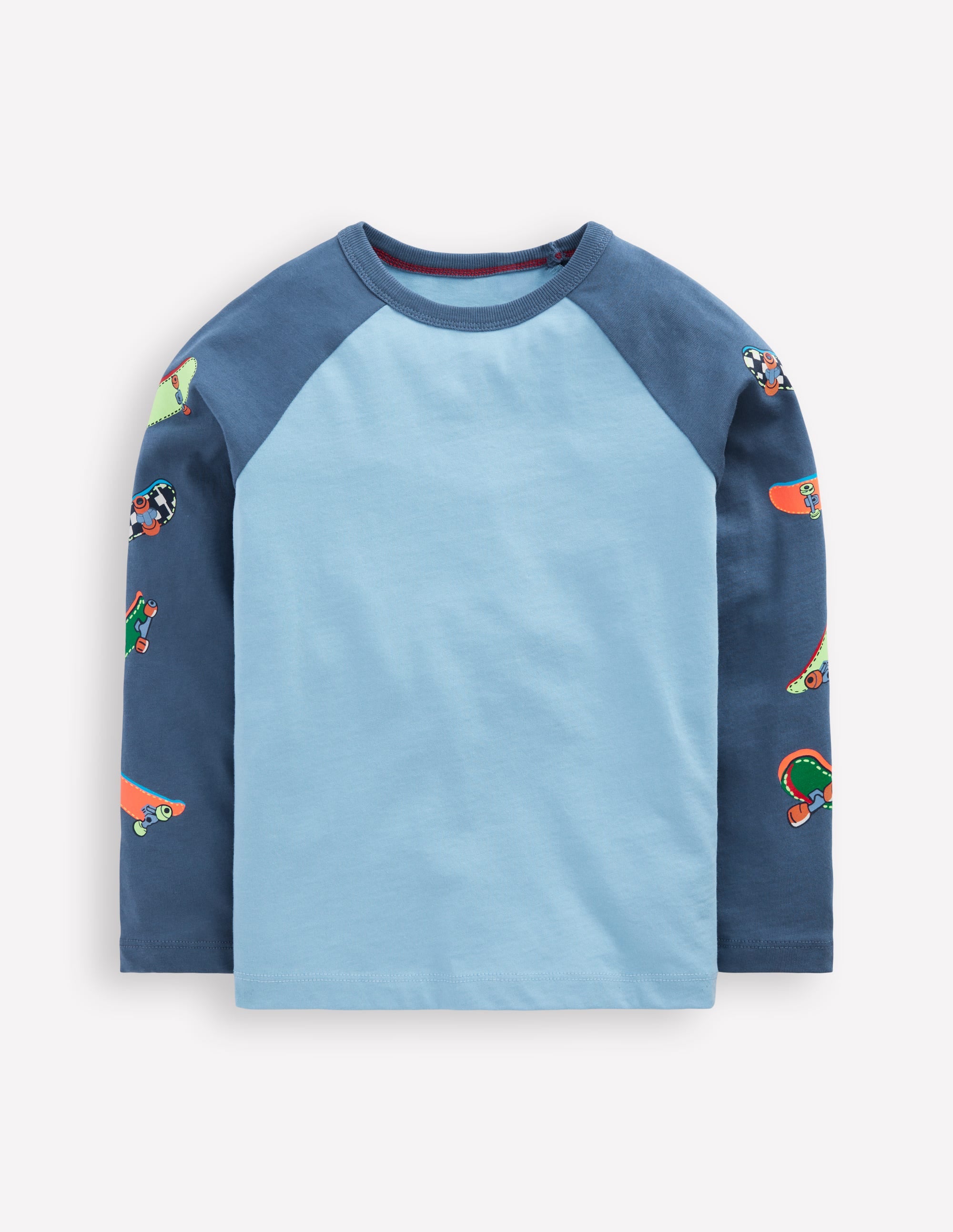 Printed Sleeve Raglan T-shirt-Blue Weekend Skateboards - Image 3