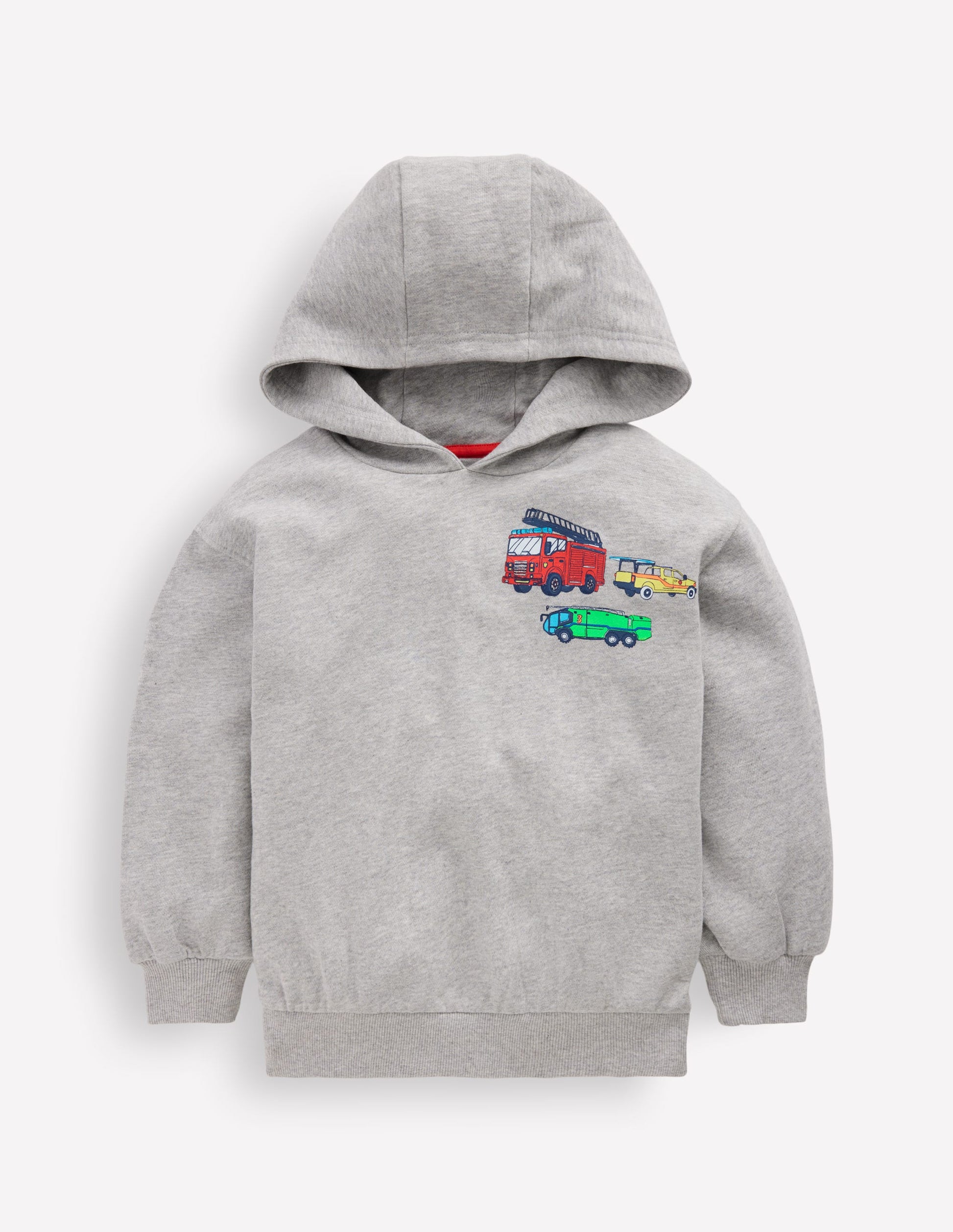 Front and Back Hoodie-Grey Marl Firetrucks-1