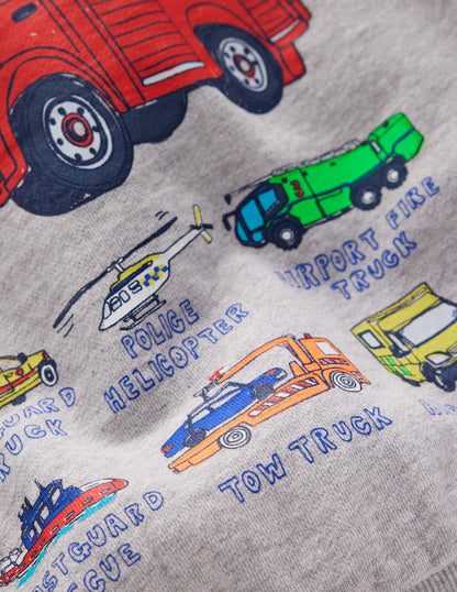 Front and Back Hoodie-Grey Marl Firetrucks-3