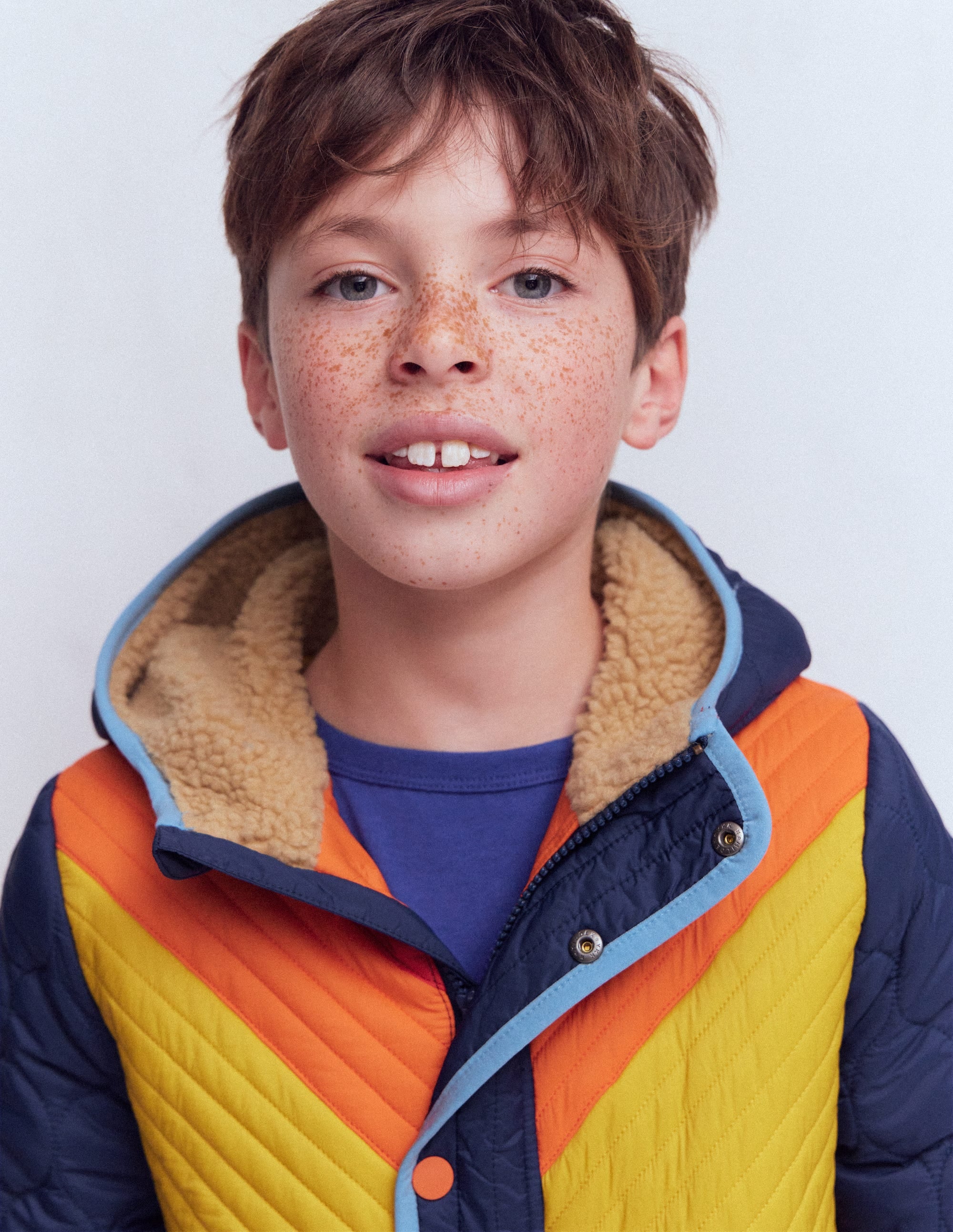 Chevron Borg Jacket-Orange Multi - Image 2