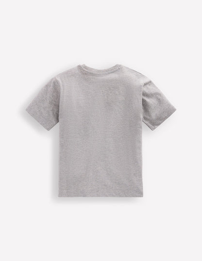 Relaxed Embroidered T-shirt-Grey Marl Space-2