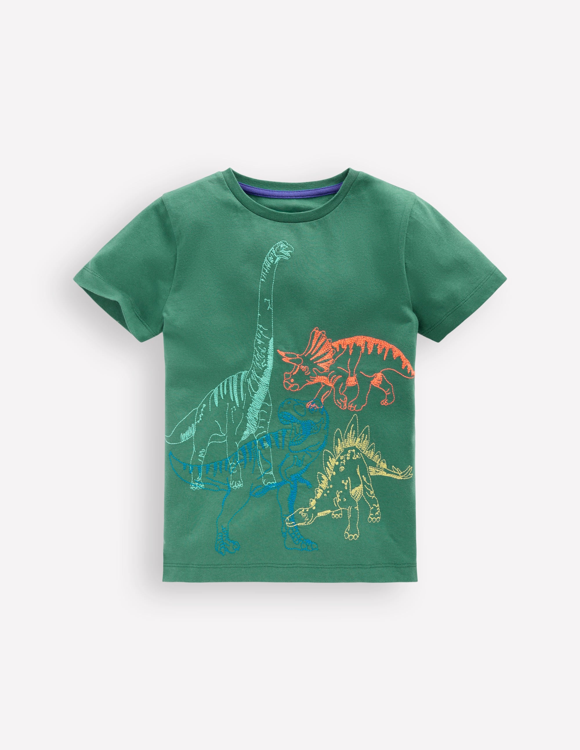 Linear Stitch T-shirt-Spruce Green Dinos - Image 1