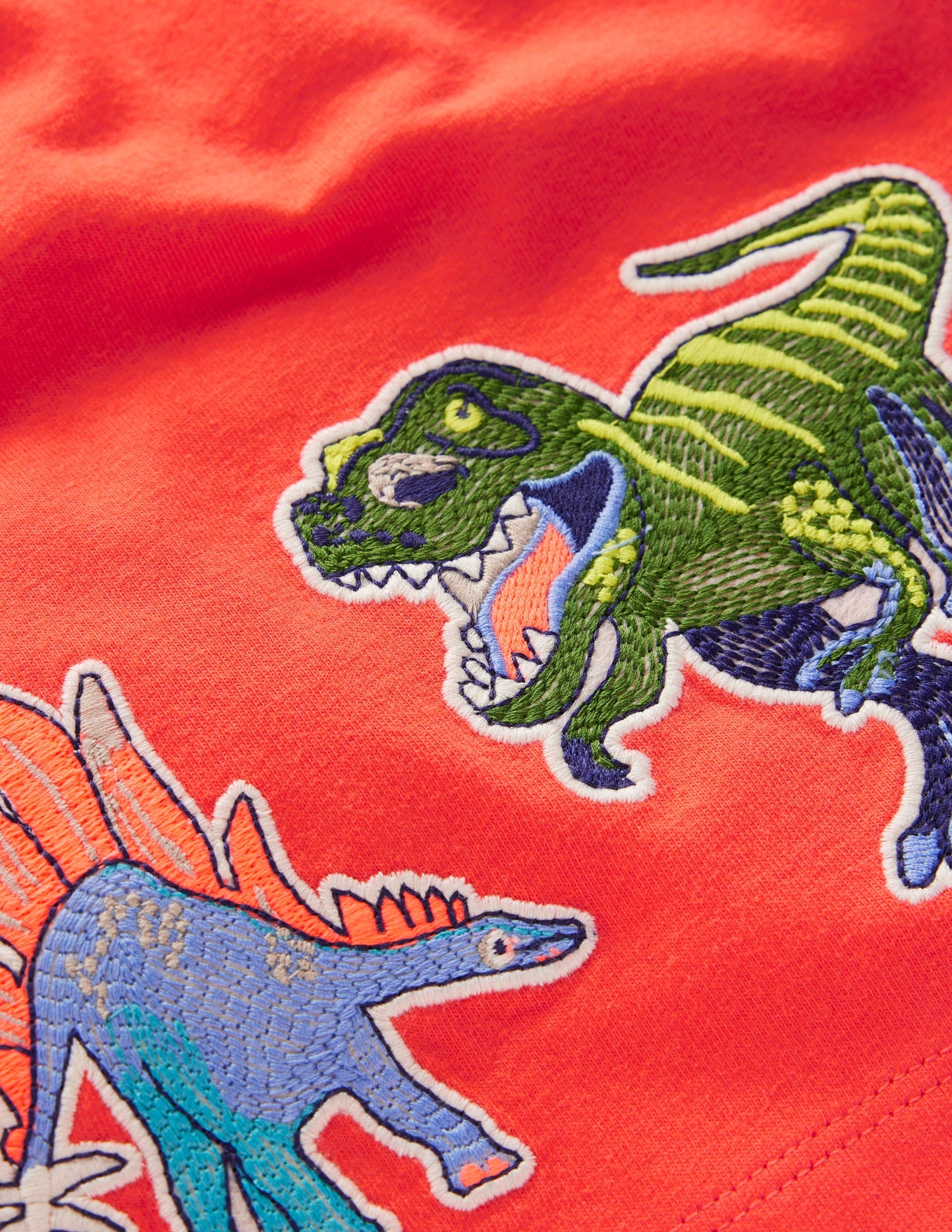 Badge T-Shirt-Coral Orange Dinos