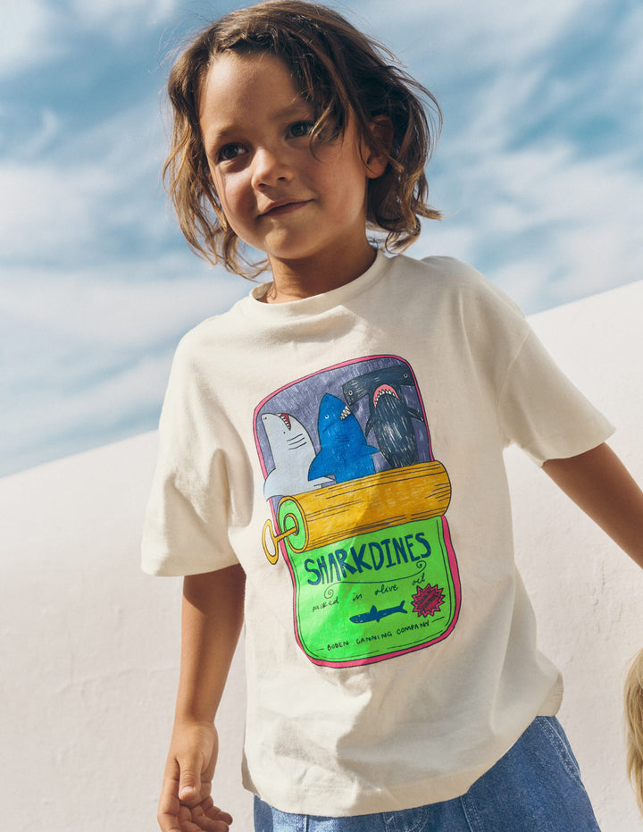 Relaxed Graphic T-shirt-Parchament Sardine Can