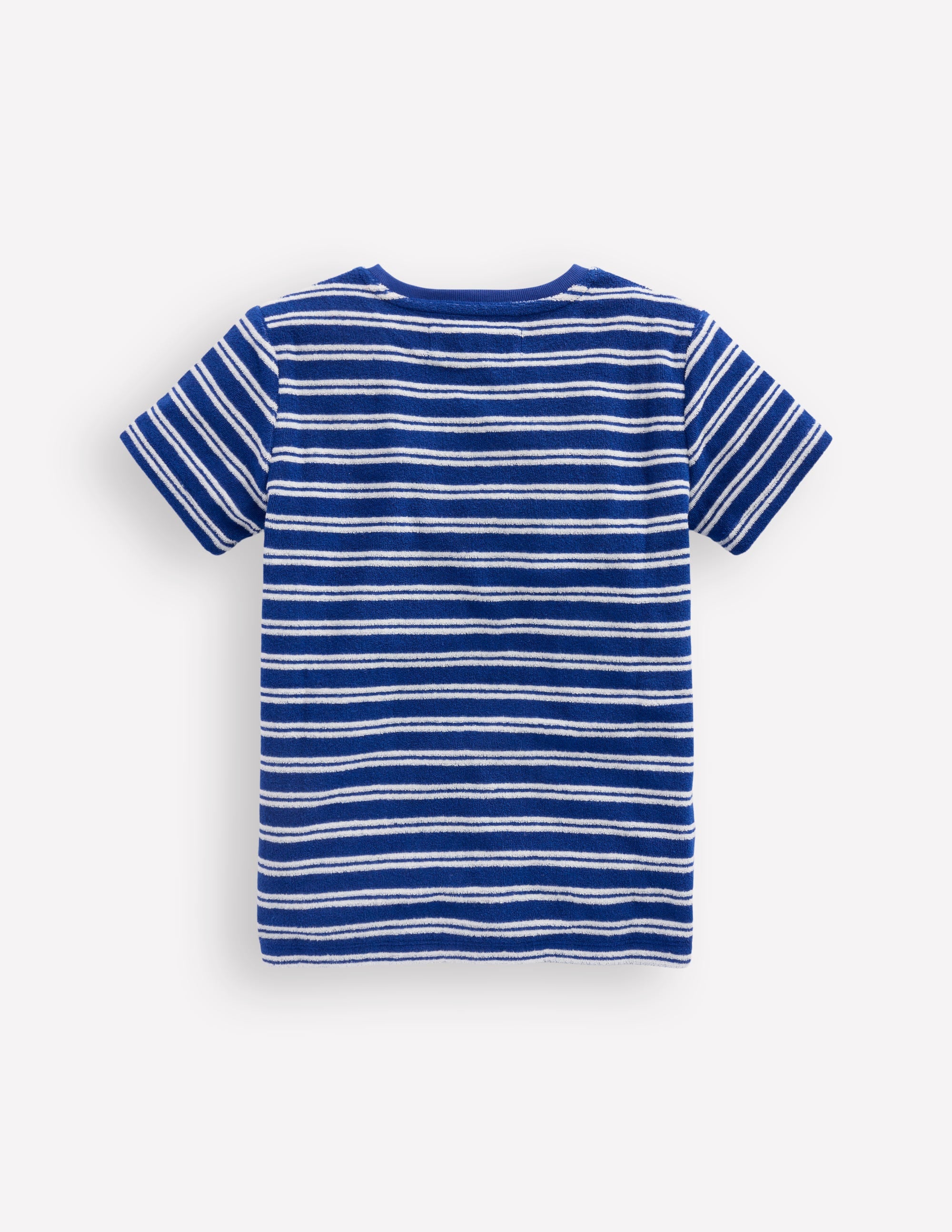 Short Sleeve Towelling T-shirt-Sapphire Blue/Ivory - Image 2