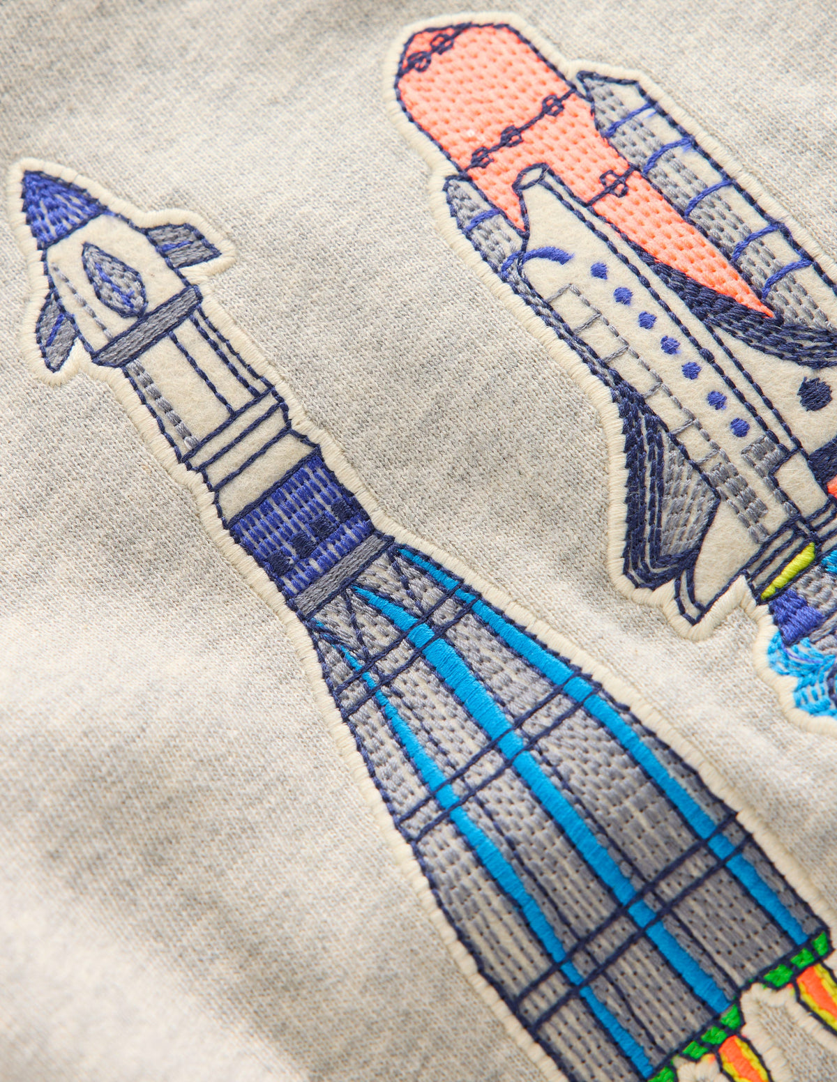 Badge Sweatshirt-Grey Marl Space - Image 8