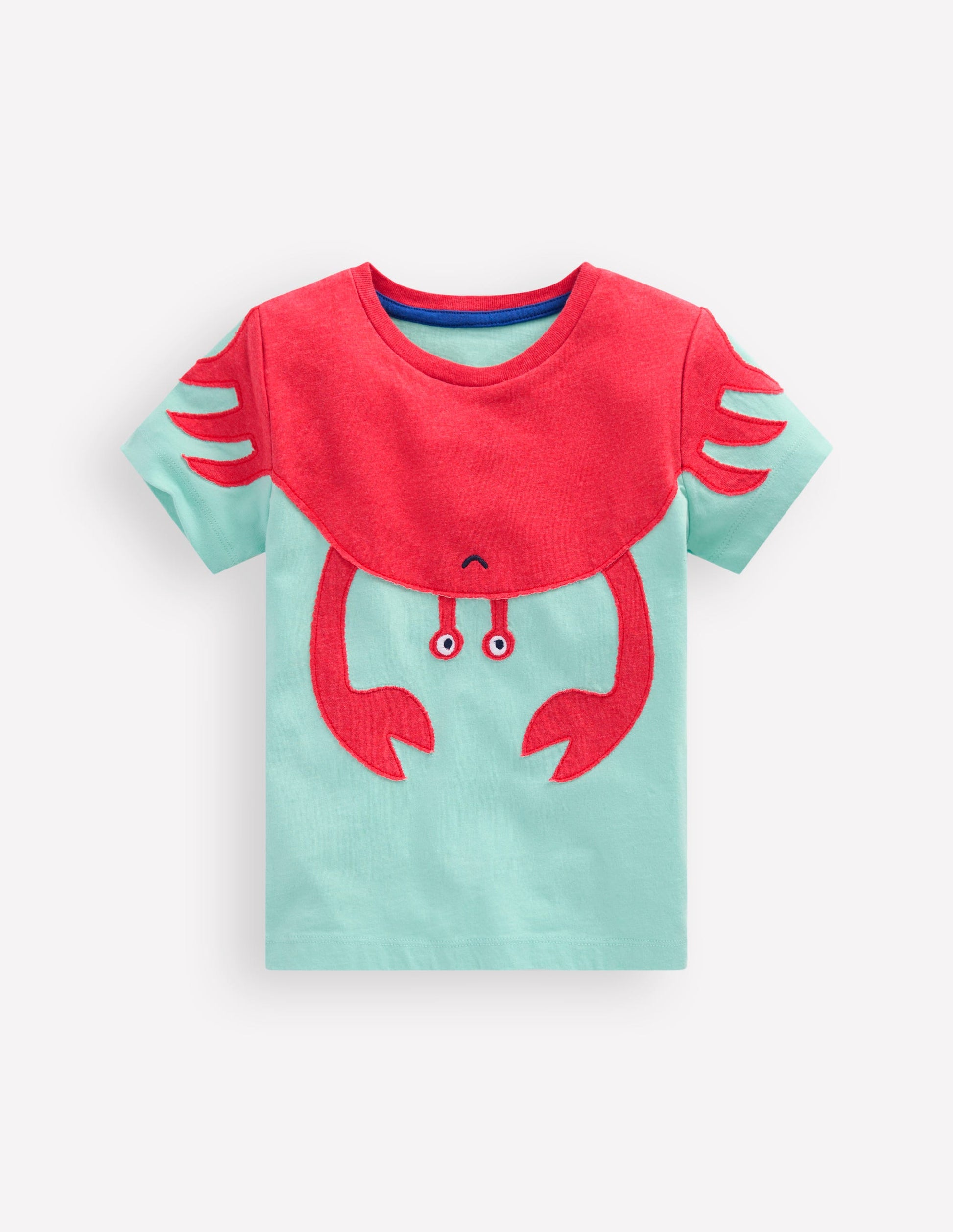 Short Sleeve Fun Appliqué Tee-Spearmint Crab-1
