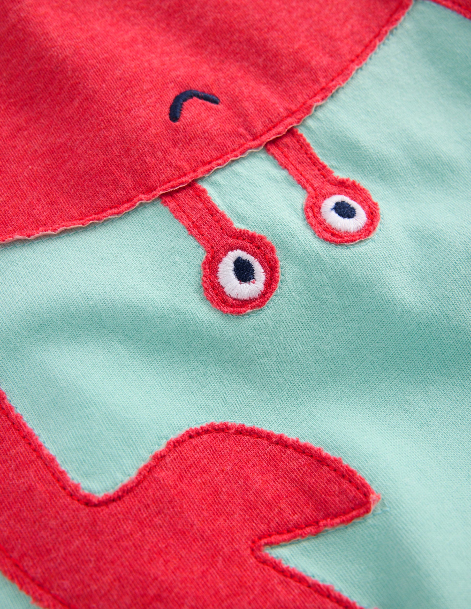 Short Sleeve Fun Appliqué Tee-Spearmint Crab-3