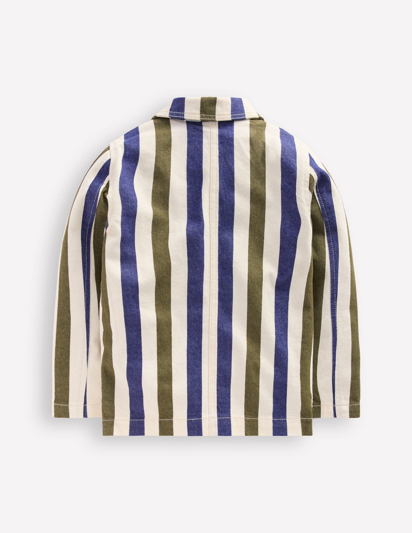 Canvas Chore Jacket-Blue and Green Stripe