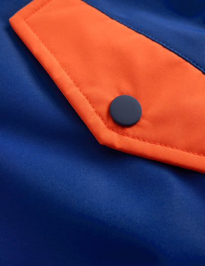 Boys Borg Lined Anorak-Orange Colour Block-6