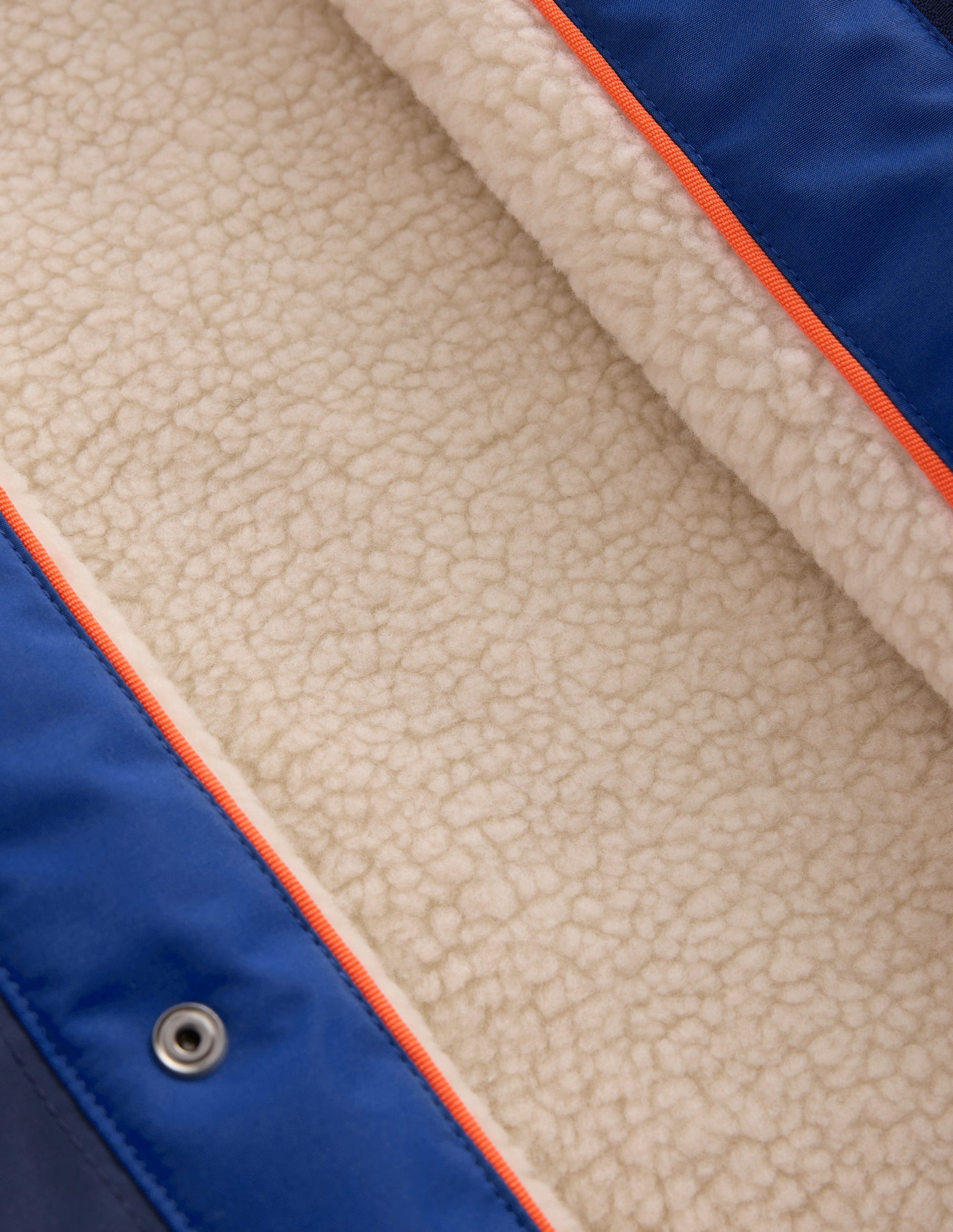 Boys Borg Lined Anorak-Orange Colour Block-8