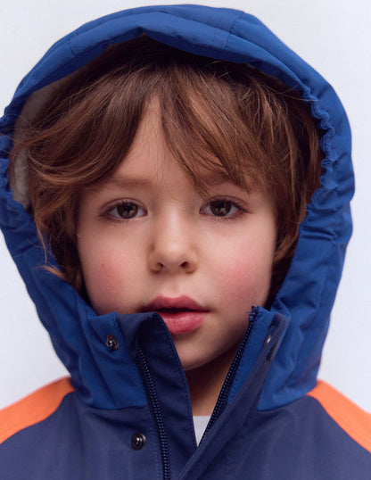 Boys Borg Lined Anorak-Orange Colour Block-2