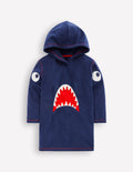 Appliqué Towelling Throw-on-Navy Shark