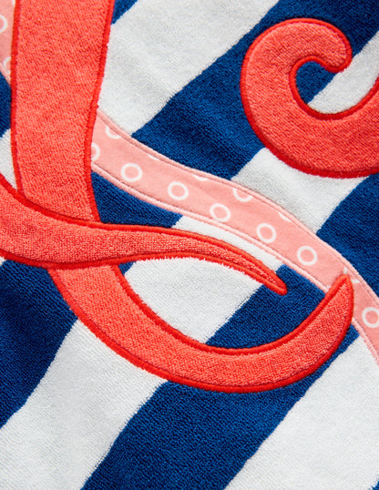 Appliqué Towelling Throw-on-Stripe Octopus-3