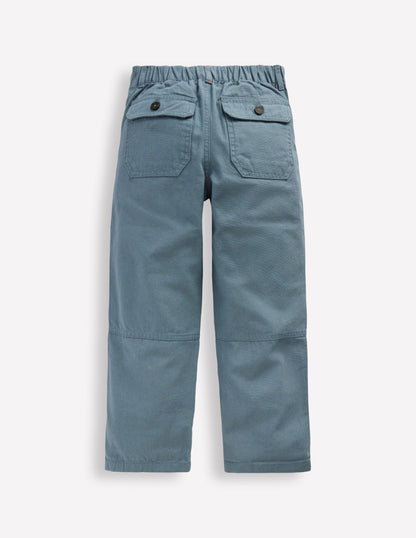 Canvas Carpenter Trousers-Blue Mirage-2
