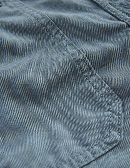 Canvas Carpenter Trousers-Blue Mirage-3