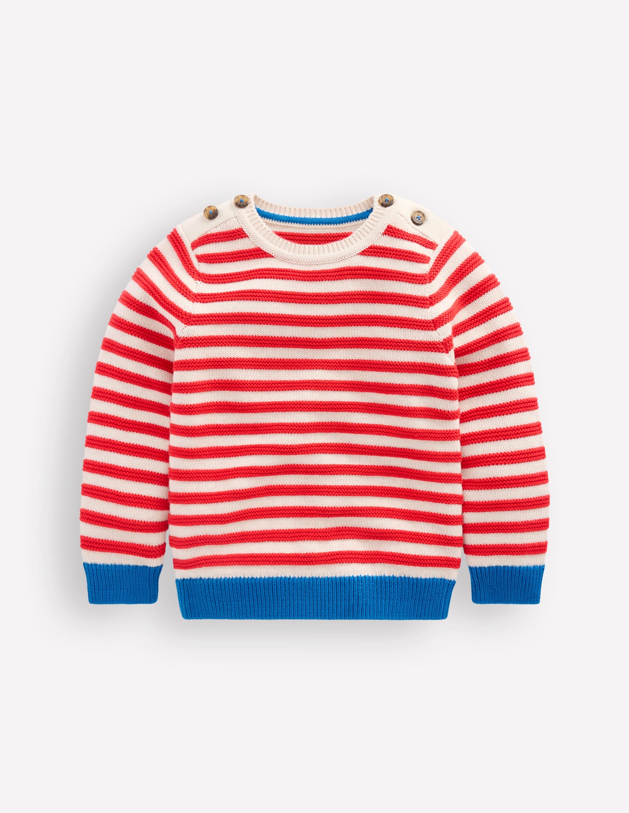 Chunky Jumper-High Risk Red/Ecru Marl Stripe - Image 4