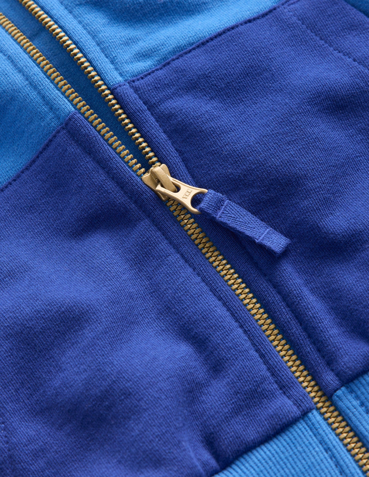 Colourblock Zip-through Hoodie-Blue Hotch