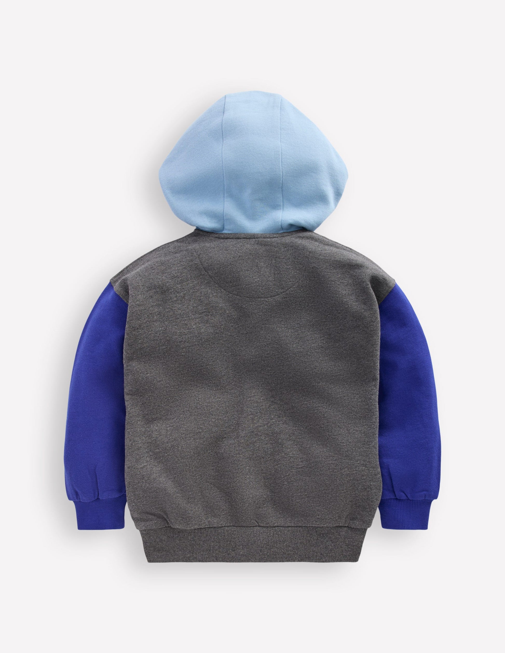 Colourblock Zip-through Hoodie-GREY MARL COLOURBLOCK-2