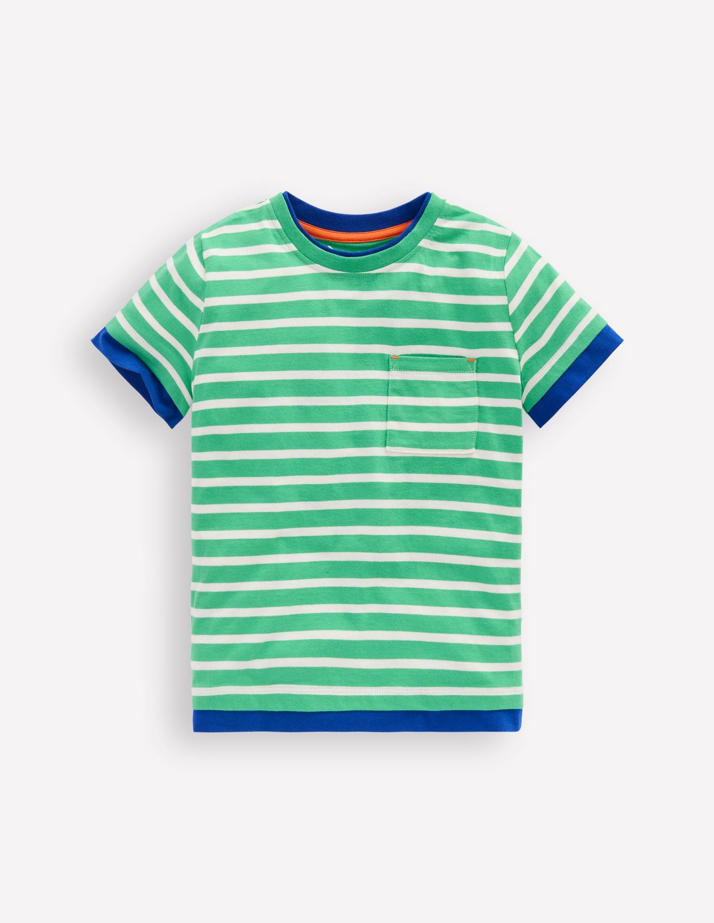 Double Layer T-shirt-Pea Green/Ivory
