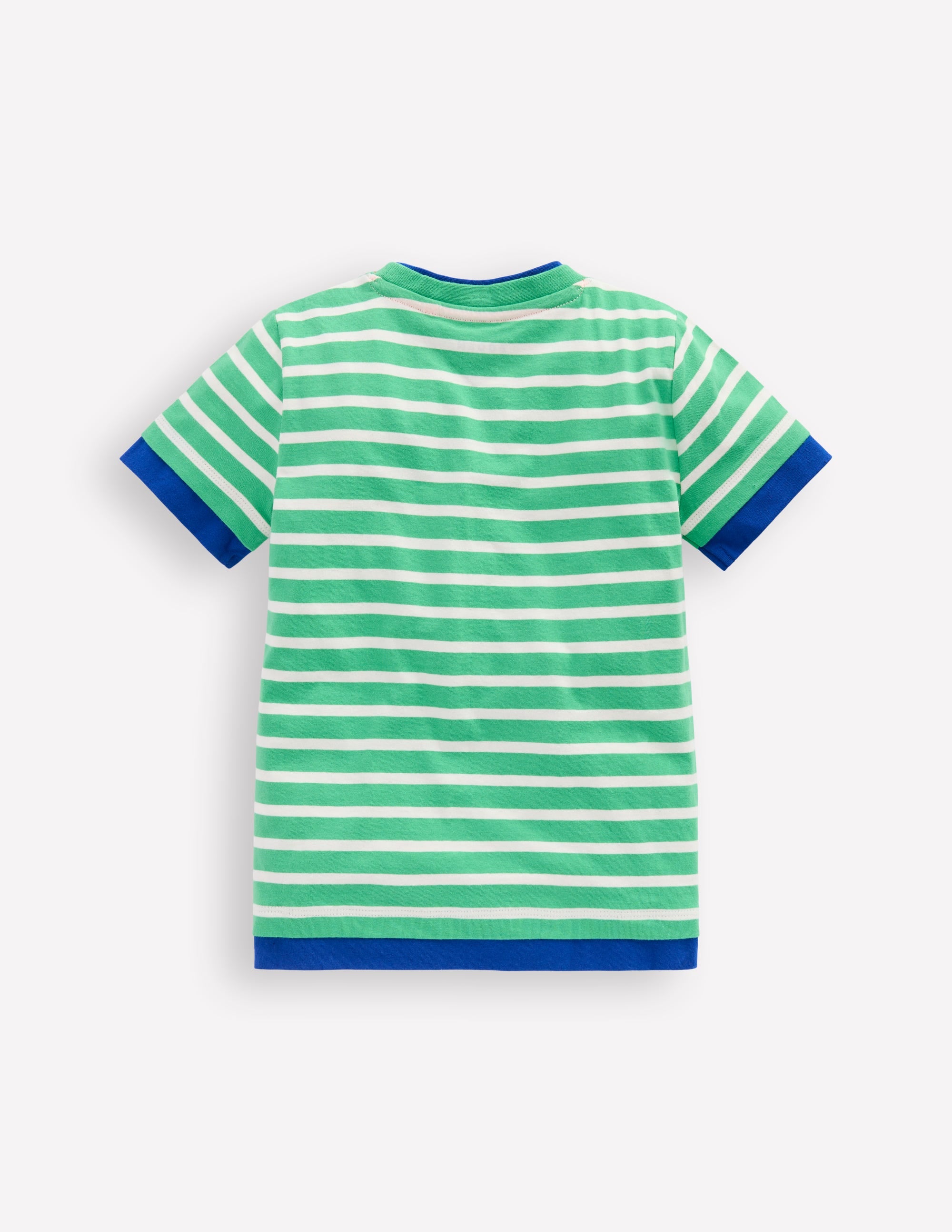 Layered Look T-shirt-Pea Green/Ivory - Image 2